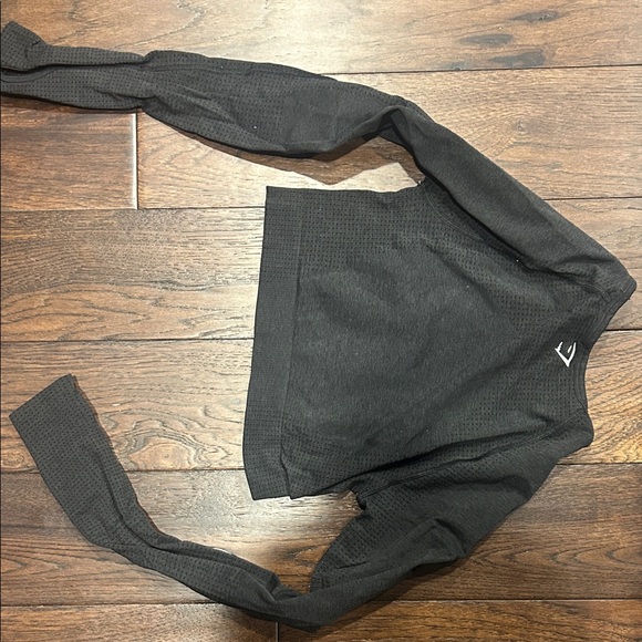 Gymshark Black Marl Vital Crop Top - Picture 3 of 4